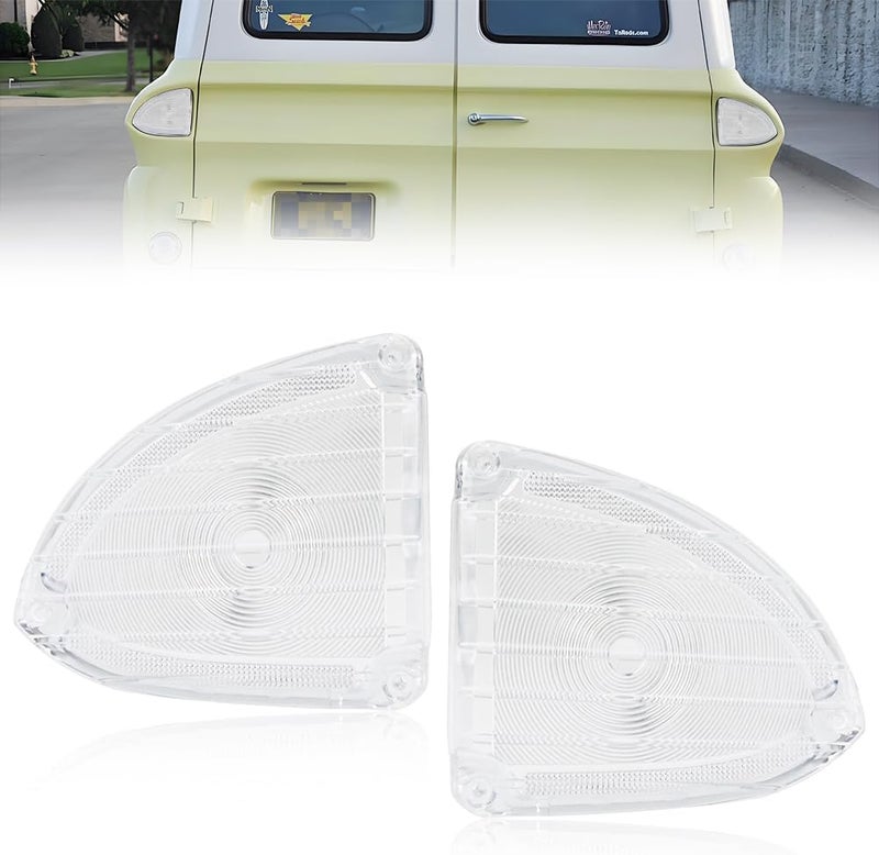 VYNTRAL Tail Light Lamp Lens Compatible with CHEVRO-LET GMC SUBURBAN PANEL 1960 1961 1962 1963 1964 1965 1966, [DOT Certified] Rear Bumper Reflector Light Lens [No Bulbs], 2 PCS, Clear Lens - Image 1